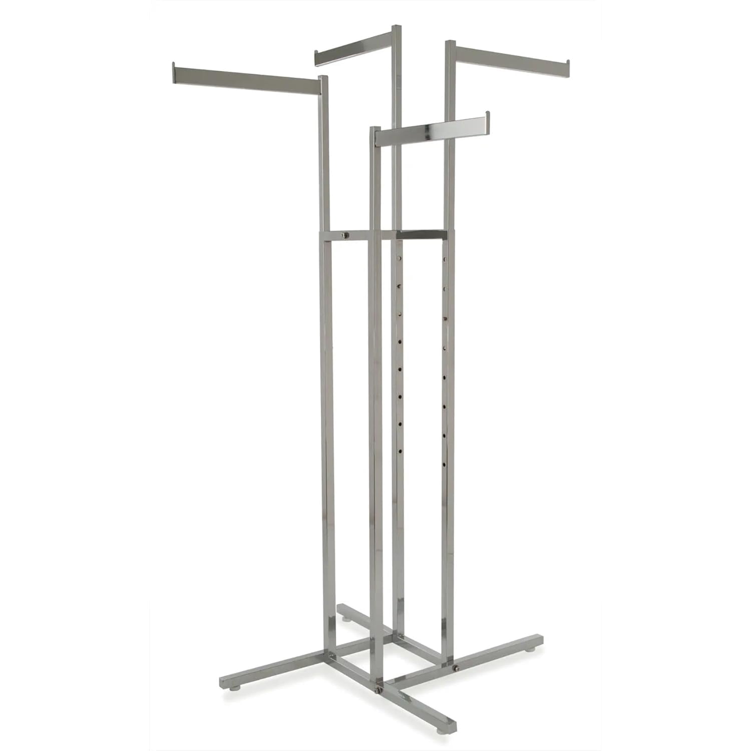 Econoco 4-Way Clothing Rack, Adjustable Height Display with 4 Straight ...