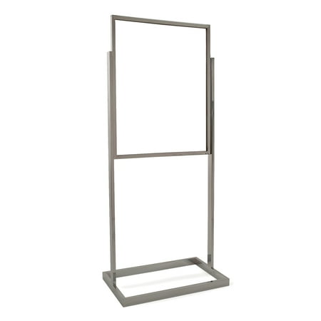 Econoco BH30 Bulletin Sign Holder with Rectangular Tubing Base, 22" x 28" opening, Chrome