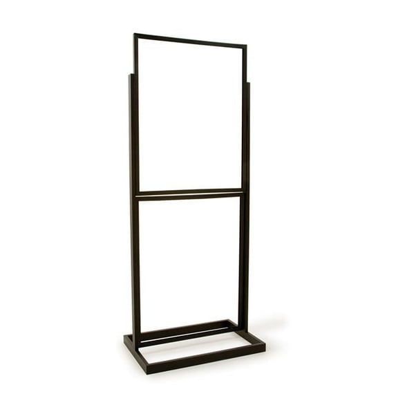Econoco BH55-MAB 22 x 28 in. Double Bulletin Sign Holder with Rectangular Tubing Base, Black - Matte