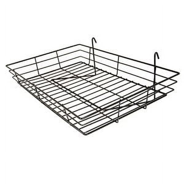 Econoco - BLKS92 Black Wire Basket, 24" Width x 15" Depth x 4-1/2" Height - Pack of 4