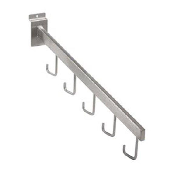 Econoco BQRW5HSN 5 Hook Rectangle Waterfall Slatwall, Satin Nickel