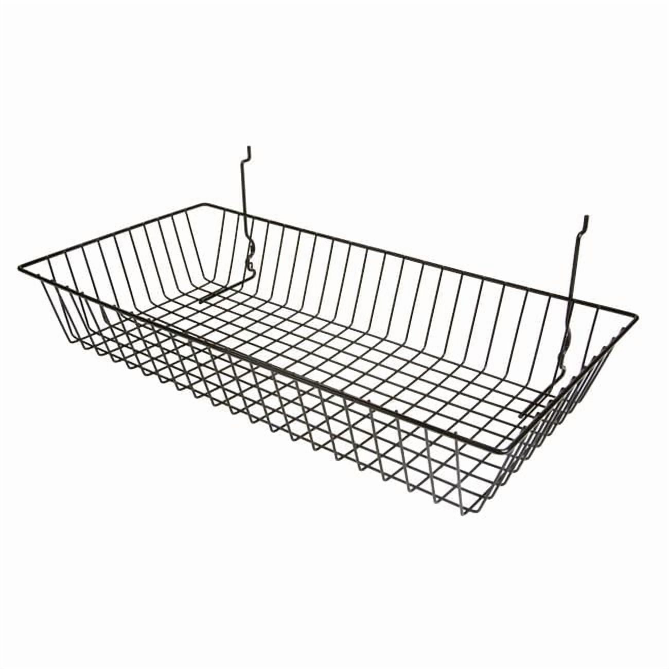 Econoco BSK11-B 24 x 12 x 4 in. Shallow Basket Black - Semigloss Pack of 6