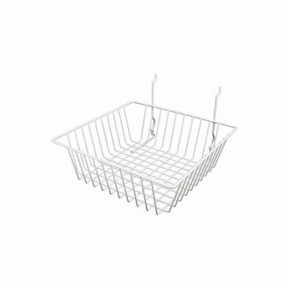 Econoco Grid Small Basket 12" x 12", White, 6PK BSK13/W