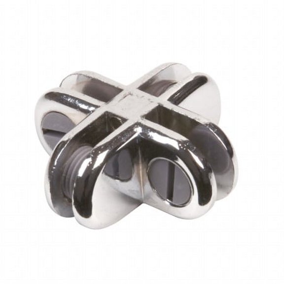 Econoco - CON/4 - Chrome 4-Way Connector for Glass Cubbies - Sold in Pack of 200