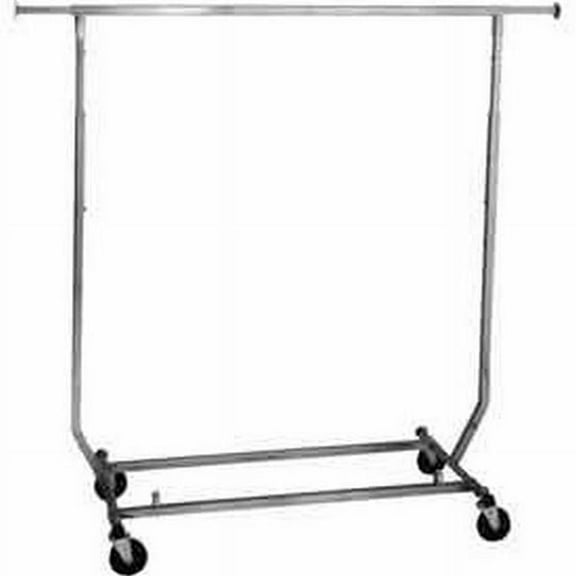 Econoco B387476 Collapsible RCS-2 Salesmans Portable Garment Rack with Heavy Duty Round Tubing - Chrome
