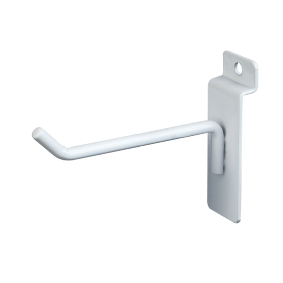 Econoco Commercial Slatwall Deluxe Hook, 4", White (Pack of 96)
