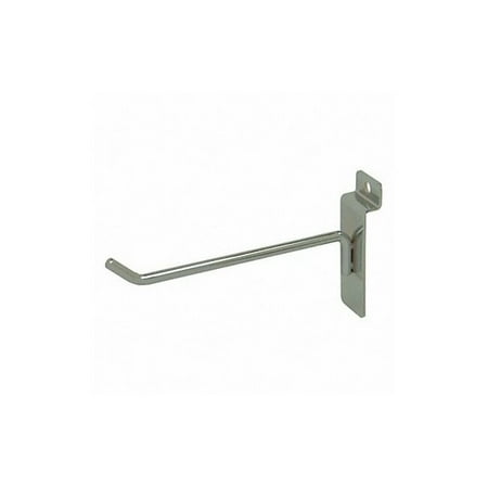 Econoco Deluxe Hook for Slat Wall, 6" Chrome (Pack of 96)