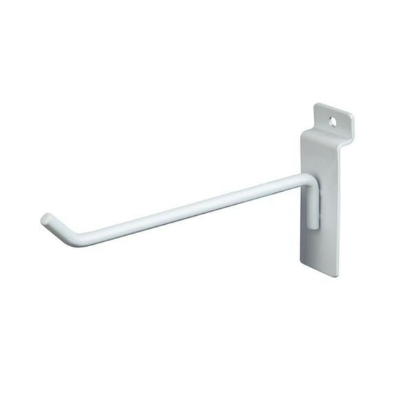 Econoco Deluxe Hook for Slat Wall, 6", White (Pack of 96)