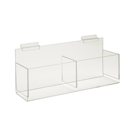 Econoco - FF/AD2124 - Clear Acrylic Double Hosiery Bin for Slatwall - Pack of 8