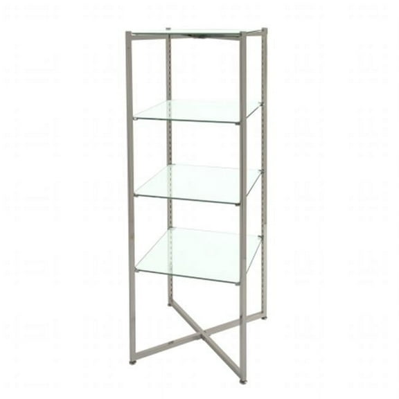Econoco FLT52CGLS 52 H in. Folding Glass Towers With Chrome Finish