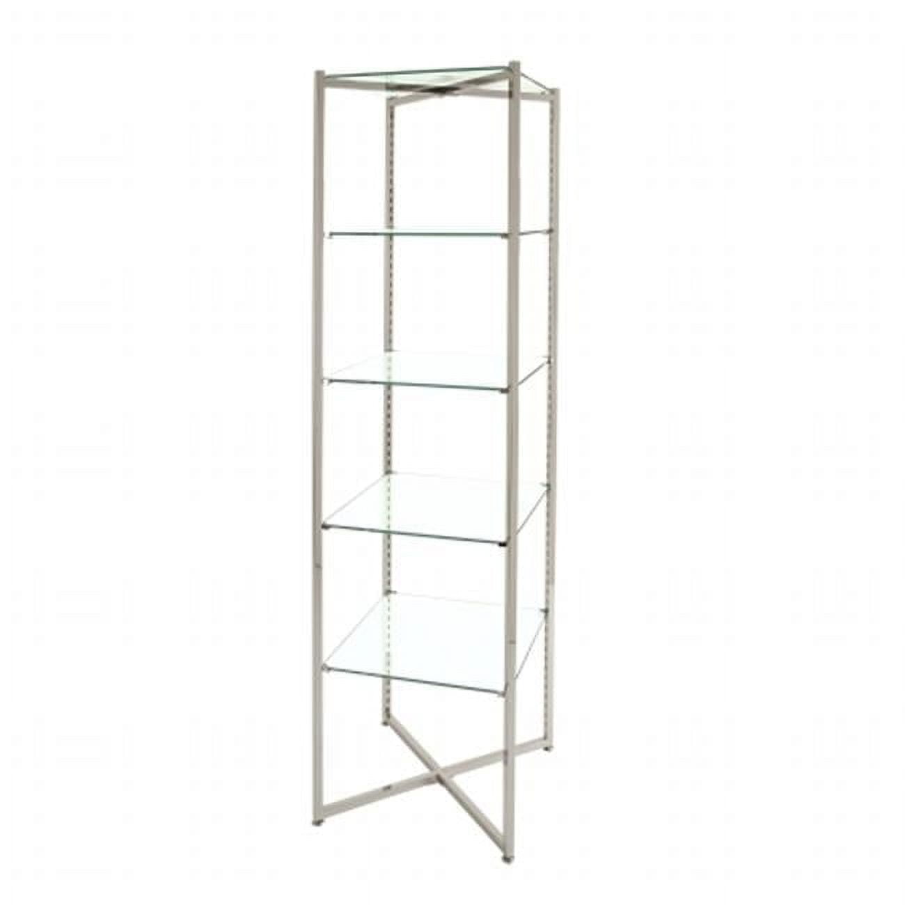 Econoco FLT68CGLSNS 68 H in. Folding Glass Towers With Chrome Finish ...
