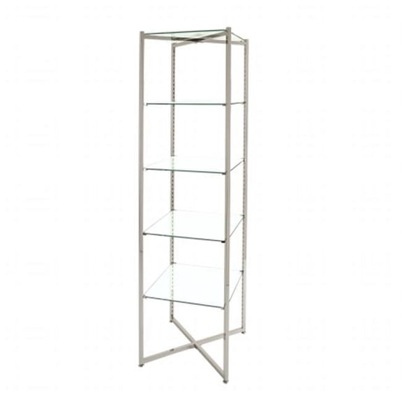 Econoco FLT68CGLSNS 68 H in. Folding Glass Towers With Chrome Finish