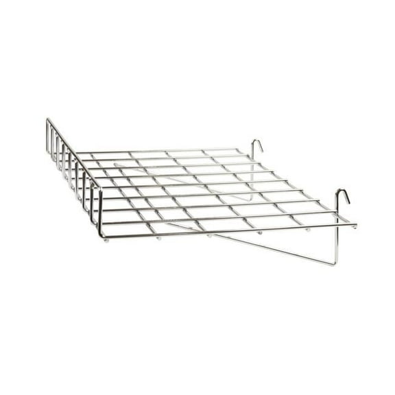 Econoco GWS-93 Straight Shelf with Front Lip - Chrome