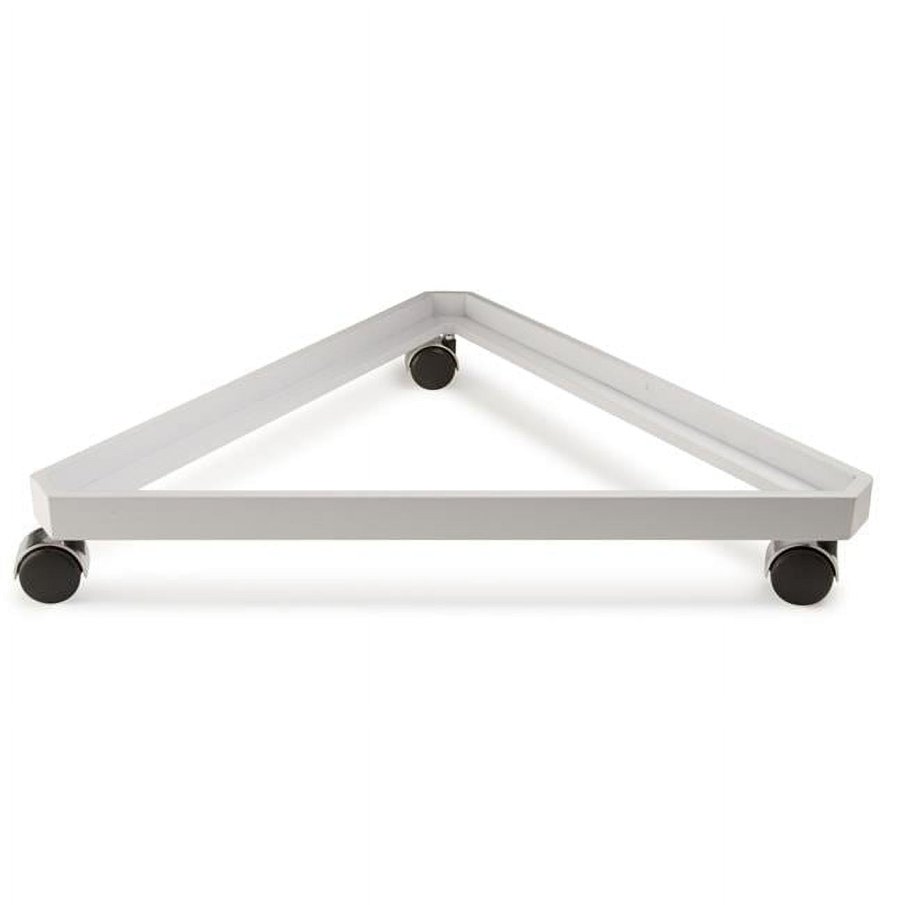 Econoco Grid Base Stand  Grid Panel Accessory, Triangle Base For Grid, 3-Way Base, Rolling Triangle Display Stand For Grid, White Semi-Gloss Finish