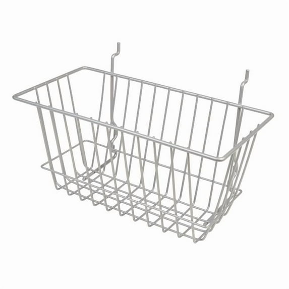 Econoco BSK17-EC 12 x 6 x 6 in. Narrow Basket Epoxy Chrome - Semigloss Pack of 6