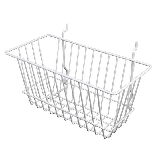 Econoco BSK17-W 12 x 6 x 6 in. Narrow Basket White - Semigloss Pack of 6