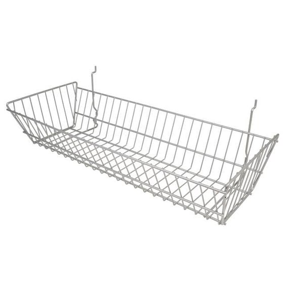 Econoco Grid Sloping Basket,24" x 10",Chrome,PK6 BSK12/EC