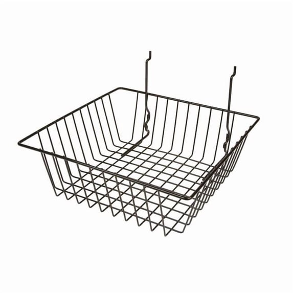 Econoco BSK13-B 12 x 12 x 4 in. Small Basket Black - Semigloss Pack of 6
