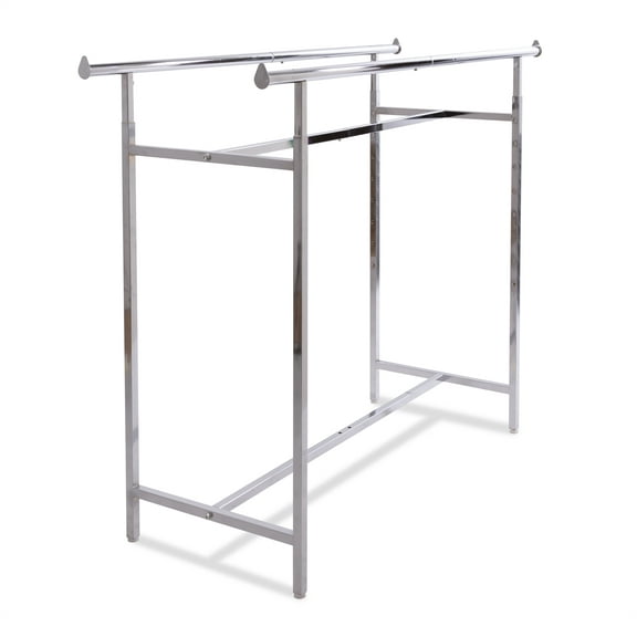 Econoco K40 - Chrome Adjustable Double Hangrail Garment Display or Clothing Storage Rack