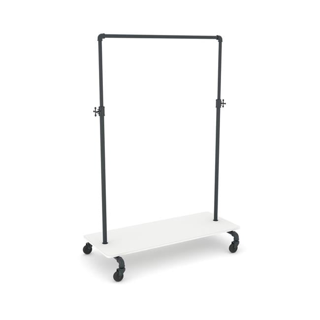 Dance Rack Econoco PSBBADJKWH Pipeline Adjustable Ballet Bar Rack with Base Shelf ...