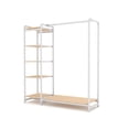 thumbnail image 1 of Econoco PSETGHRWKTOK Pipeline Etagere Hang-Fold Retail Display Fixture - Gloss White Rack with Raw Oak Wood Grain Shelves, 1 of 1