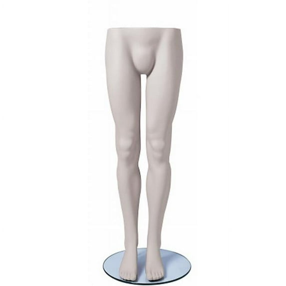 Econoco - SYML109 - "System Mannequin Series" True White Male Leg Form with Glass Base - Sold Individually