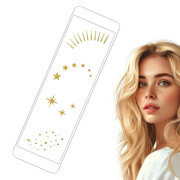 Economical! Beauos 20-Piece Golden Glitter Freckle Stickers, Long-Lasting for Daliy & Parties, Easy to Apply, Instant Adhesion, Peel & Stick Design(O*10+T*10)