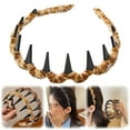 thumbnail image 1 of Economical! Beauos Multicolor Leopard Headband, 3 Pack, With Teeth, Secure Hold & Comfortable, High Cranial Shape, for Wedding/Party/Daily Wear(A+B+C), 1 of 9