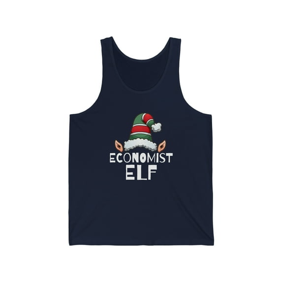 Economist Elf Christmas Unisex Tank Top, XS-2XL Holidays Xmas Elves
