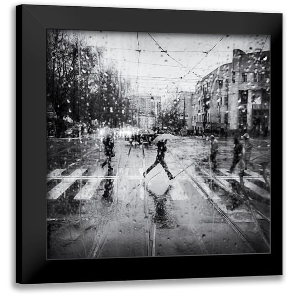 Economou, Costas 12x12 Black Modern Framed Museum Art Print Titled - The Decisive Leap