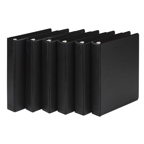 Economy 3 Ring Mini Binder, Made in The USA, 1-Inch Round Holds 100 Sheets, , 6 Pack (MP32300)
