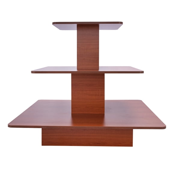 SSWBasics Economy 3-Tier Square Cherry Table - 48 x 48 x 41 in