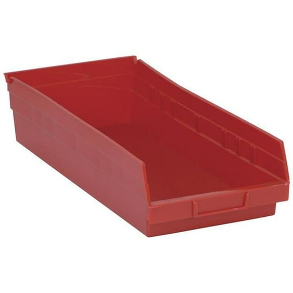 Economy 4 in. Shelf Bin, Red - 17.87 x 8.37 x 4 in.