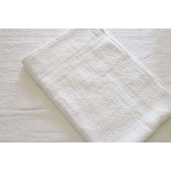 Economy Bath Mats 20x30 7lb 100% Cotton - White - Machine Washable - 12 Pcs