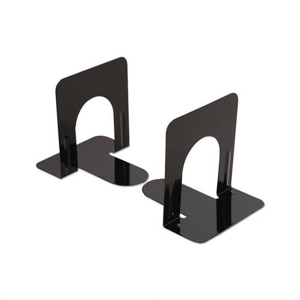 Economy Bookends Nonskid, 4 3/4 x 5 1/4 x 5, Heavy Gauge Steel, Black