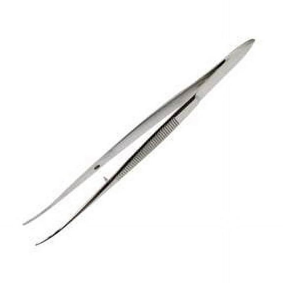 Economy Eye Dressing Forceps 4", Half Curved