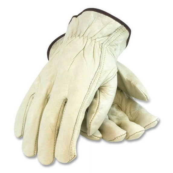 Economy Grade Top-Grain Cowhide Leather Drivers Gloves, Medium, Tan | Bundle of 10 Pairs