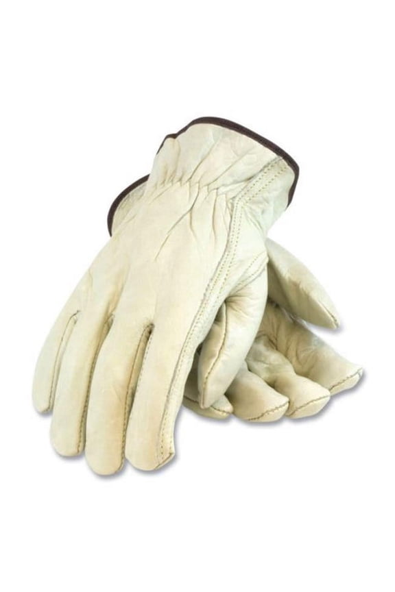 Economy Grade Top-Grain Cowhide Leather Drivers Gloves - Medium - Tan - Pack of 2