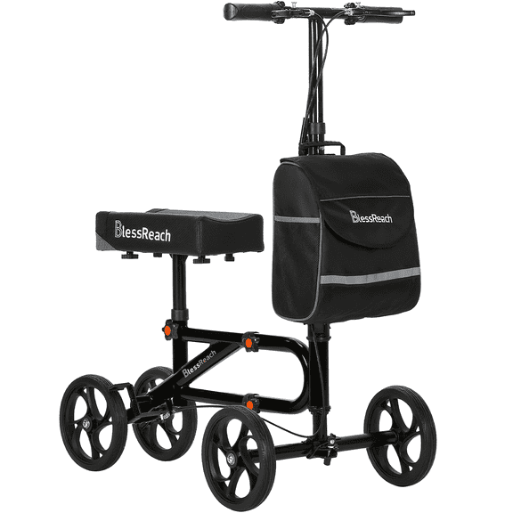 Knee ScooterKnee Scooter for Adults for Foot SurgeryKnee Walker for Foot Injuries Compact Crutch Alternative with Dual Braking System (Black)