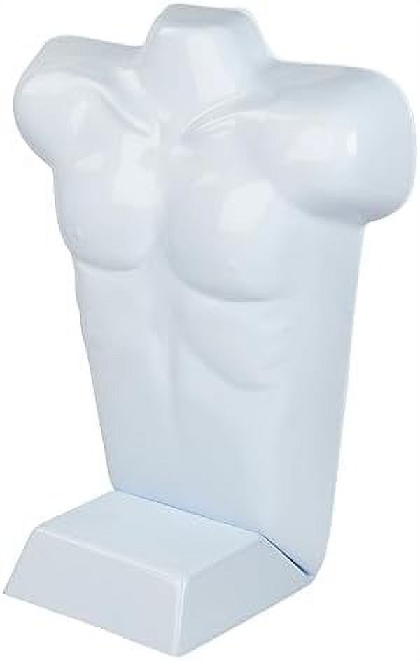 Economy Male White Plastic Countertop Mannequin Fits Men's Sizes SL
