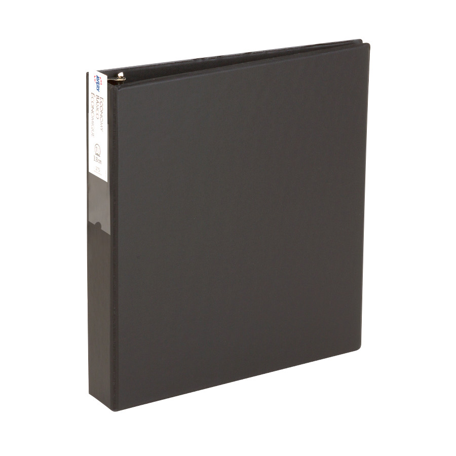 Economy Non-View Binder With Round Rings, 3 Rings, 1.5" Capacity, 11 X 8.5, Black, (4401) | Bundle of 5 Each