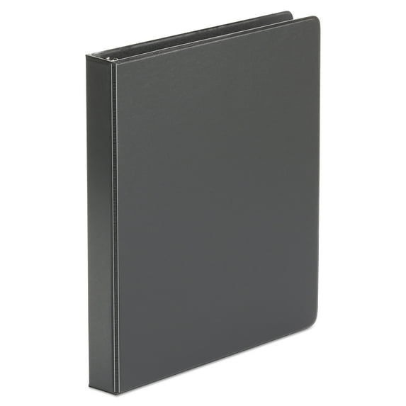 Economy Non-View Round Ring Binder, 3 Rings, 1" Capacity, 11 X 8.5, Black | Bundle of 5 Each