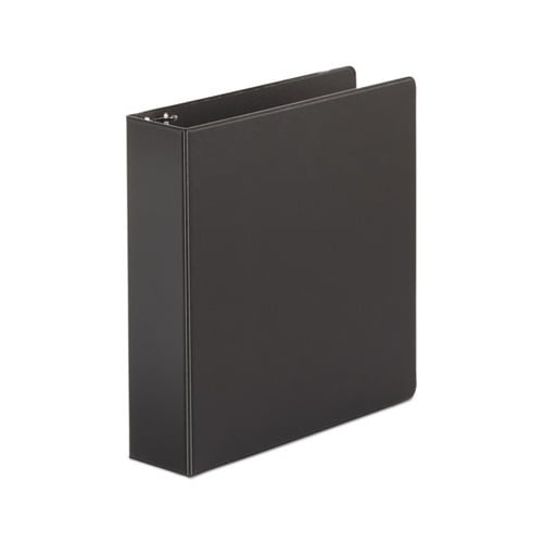 Economy Non-View Round Ring Binder 3 Rings, 2" Capacity, 11 x 8.5, Black, 4/Pack