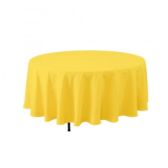 Economy Round Polyester Table Cover 120" - Yellow