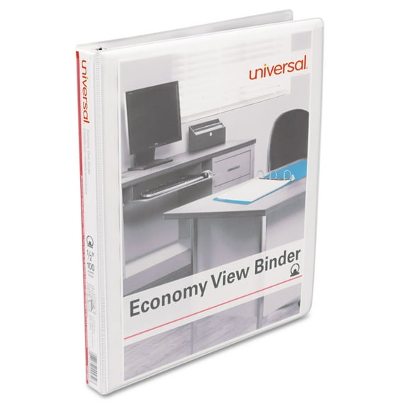 Economy Round Ring View Binder, 3 Rings, 0.5" Capacity, 11 x 8.5, White, 6/Pack
