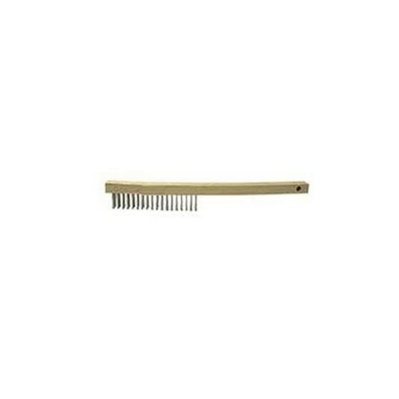 Economy Scratch Brushes, 4 X 18 Rows, Wire, Curved Hardwood Handle