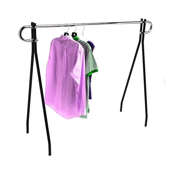 - Economy Single Rail Garment Rack - Low Cost Single Bar Black Beauty Clothing Rack Display Fixture - 54" Height x 60" Length