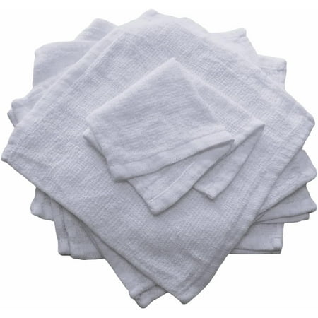 Economy Towels,(White 9X9in.) Small Washcloths Set. 100% Cotton Cloth Soft & Absorbent Reusable Wipes for Bath, Kitchen. Wash Rags for General Cleaning, Bidet Towels. (24)