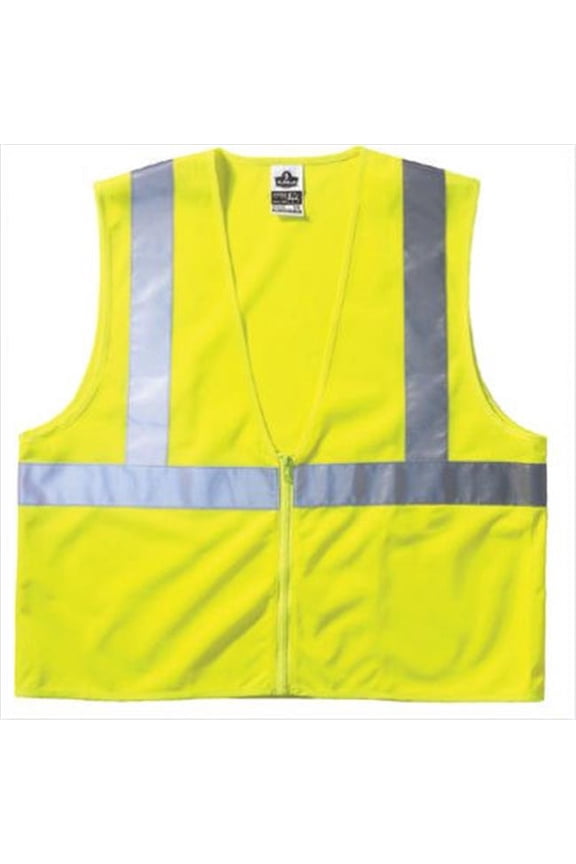Economy Vest Class Ii Mesh Zipper Lime S-M