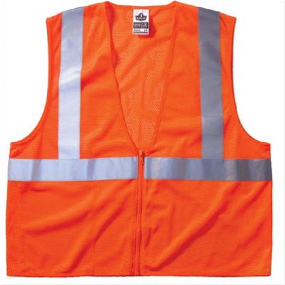 Economy Vest Class Ii Mesh Zipper Orange L-Xl